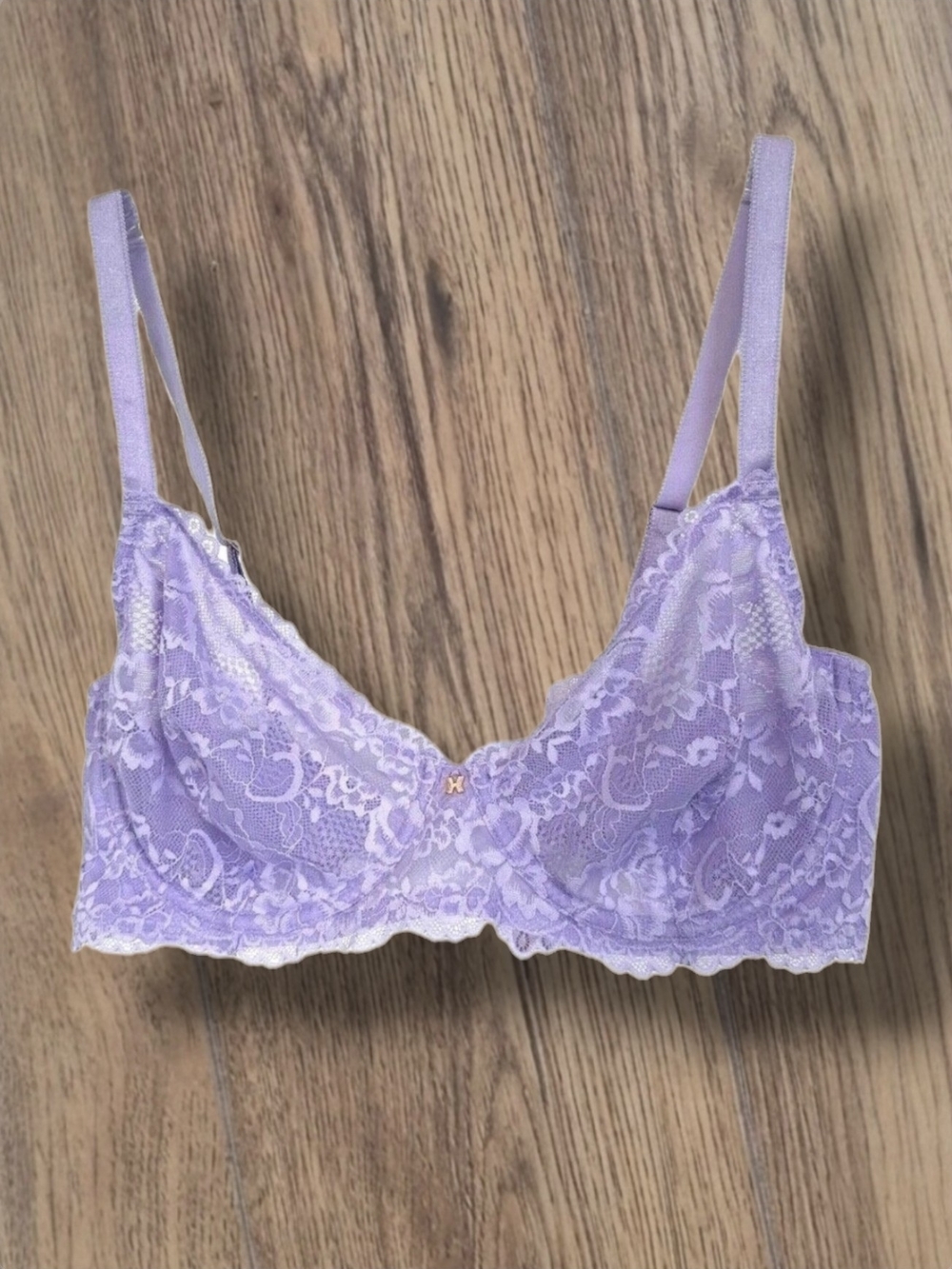 Savage X Fenty by Rihanna Unlined Sheer Floral Lace Bra Lavender Size 32DDD NWT
